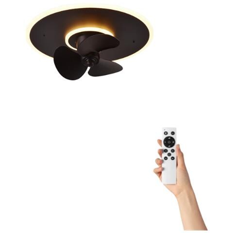 Plafondventilator Silke Met Verlichting - Ø50cm - 3 Snelheden - Afstandsbediening - Zwart - Foto 9