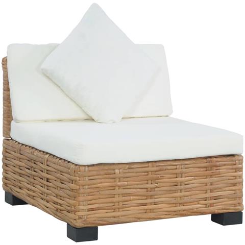 Lusso Casadino - Divano Senza Braccioli Con Cuscini In Rattan Naturale - Foto 2