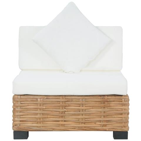 Lusso Casadino - Divano Senza Braccioli Con Cuscini In Rattan Naturale - Foto 1