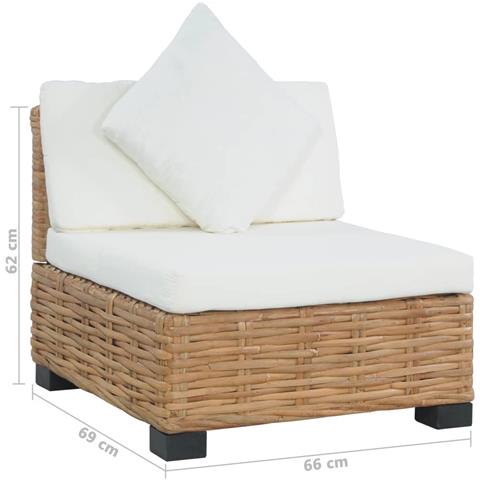 Lusso Casadino - Divano Senza Braccioli Con Cuscini In Rattan Naturale - Foto 8