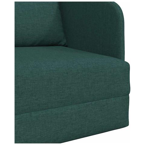 Sofa Letto da Terra 2-in-1 Verde Scuro 65x80x83 cm Tessuto - Foto 9