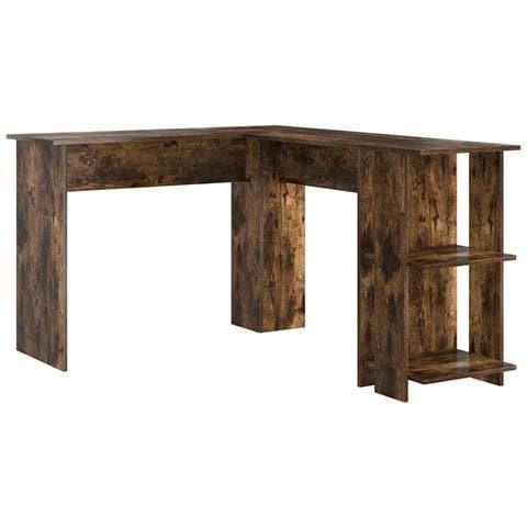 Scrivania Angolare Marrone Rovere Affumicato Legno Ingegnerizzato - Foto 1