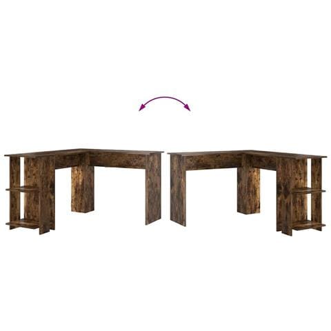 Scrivania Angolare Marrone Rovere Affumicato Legno Ingegnerizzato - Foto 9