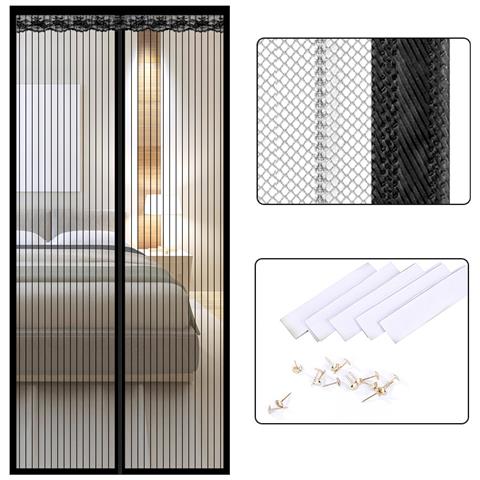 Tenda Zanzariera Magnetica Per Porta, Poliestere A Righe, 95cm X 200cm - Foto 2