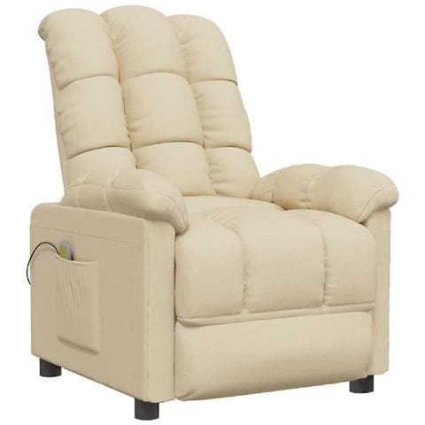 Poltrona Massaggiante Crema in Tessuto - Foto 1