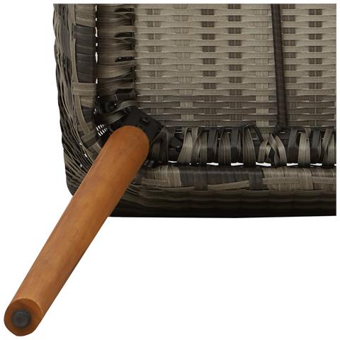 Set da Pranzo da Giardino in Rattan Grigio a 3 Pezzi - Foto 9