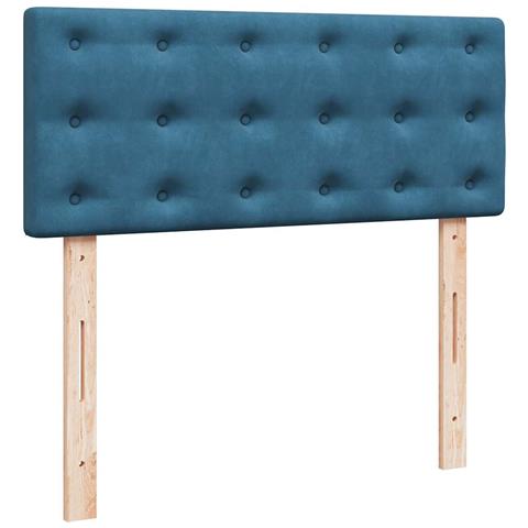 Pouf Letto con Materasso Blu Scuro 120x190 cm Velluto - Foto 9