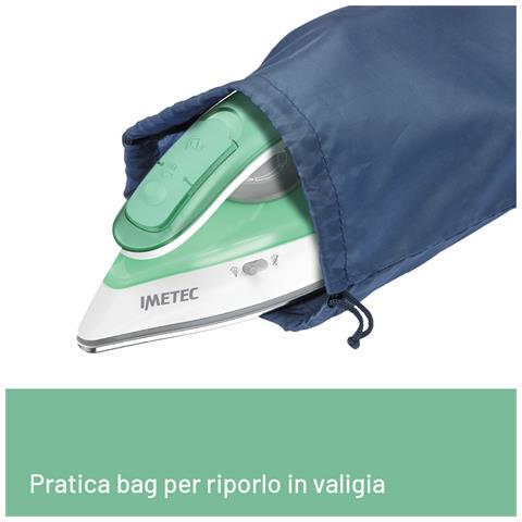 Nuvola, Ferro da Stiro da Viaggio a Vapore, Piastra in Acciaio Inox, 1000 W, Manico pieghevole, Custodia da Viaggio, Doppio Voltaggio - Foto 5