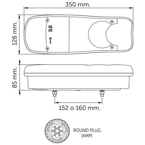 Fanale Posteriore Alogeno Dx-sx 350x133mm 7 Funzioni Luminose - Foto 2