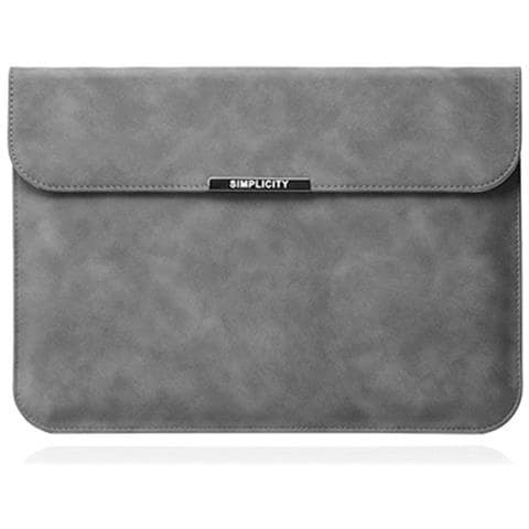Custodia Universale Per Laptop 13.3/14 Pollici Con Supporto - Pelle Pu Grigia - Foto 1