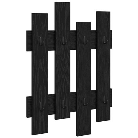 Appendiabiti a muro Rovere nero 60 x 3 x 82 cm - Foto 1