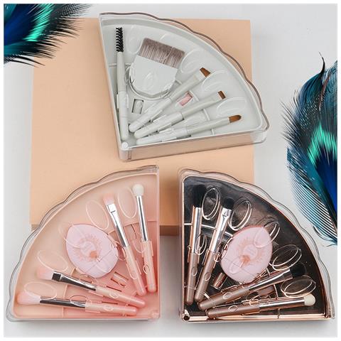 Set Di Pennelli Da Trucco Portatile - Kit Da Viaggio Pieghevole Da 10 Pezzi Con Setole Sintetiche Morbide - Foto 6