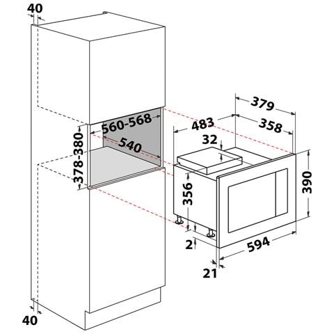 Microonde con Grill MWI 125 GX. 1 Capacità 25 L Potenza 900 W Colore Acciaio inox - Foto 2