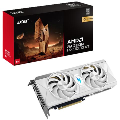 Nitro Radeon RX 9060 XT OC 8GB White Edition AMD GDDR6 - Foto 1
