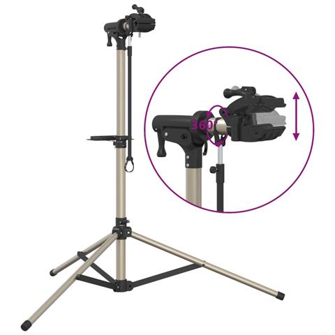 Supporto per Riparazione Bici Regolabile 120-165 cm Alluminio - Foto 9