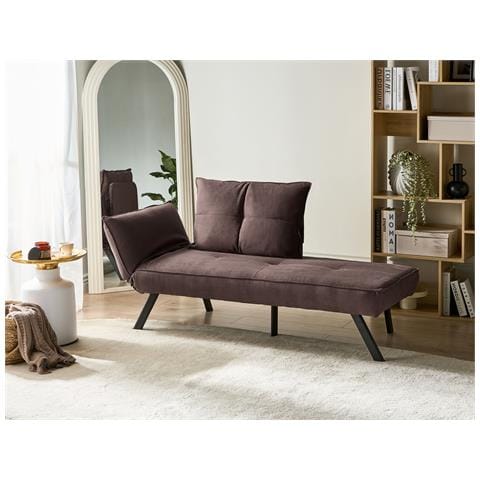 Chaise Longue Versione Sinistra Rocamadour Tessuto Marrone - Foto 1