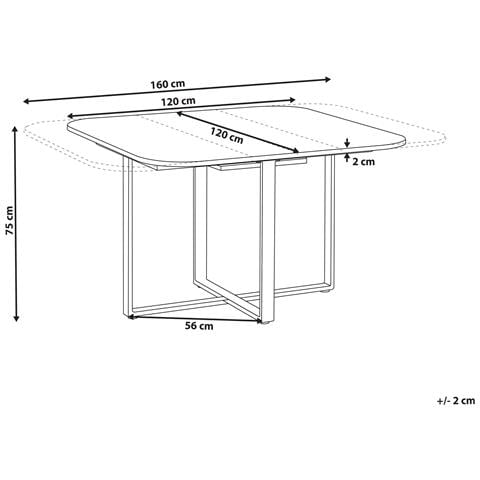 Tavolo Da Pranzo Estensibile Cooper Marrone 120/160 Cm 120 Cm - Foto 6