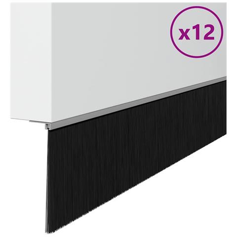 Spazzole per porte a vite 12 pcs Argento 100 cm - Foto 1