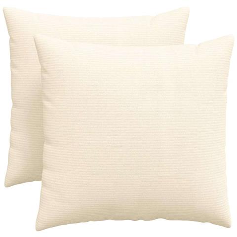 Cuscini da Divano 2 pcs Crema 50 x 50 cm Tessuto in Cords - Foto 1