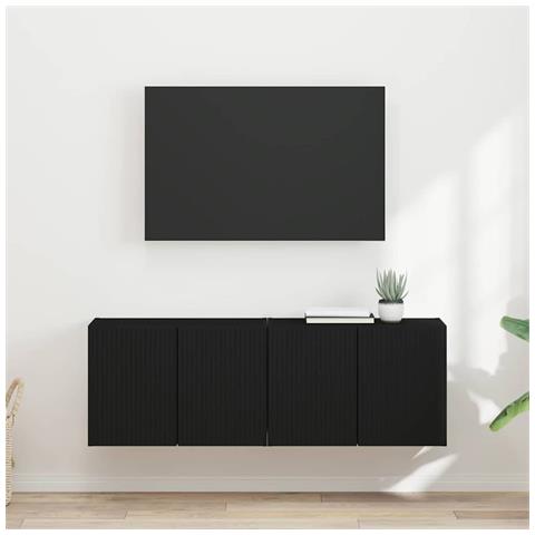 Mobile TV da parete 2 pcs Nero 59,5 x 31 x 40 cm - Foto 2