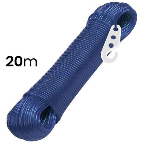 Sciabola Resistente Da 20 M Con Ganci Per Asciugatura All'aperto, Blu Marine - Foto 5