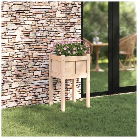 Vaso da giardino Natura 40 x 40 x 70 cm Pino massello - Foto 2