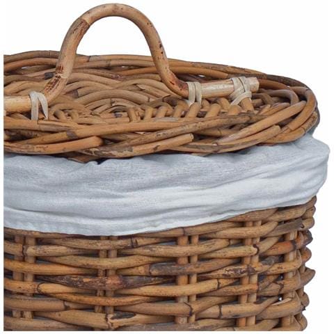 Cesto per Lavanderia 2 pcs Marrone Rattan Kubu - Foto 9