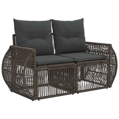 Set Divano da Giardino 7 pcs Grigio e Grigio Scuro polyrattan - Foto 2