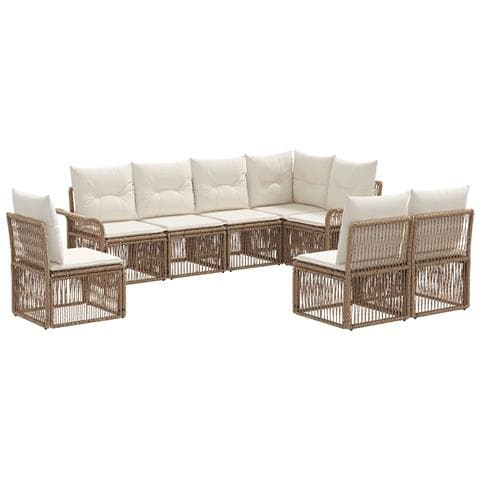 Set Divano da Giardino 8 pcs Beige polyrattan - Foto 1