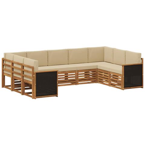 Set divano sezionale con cuscino 7 pcs Naturale - Foto 1