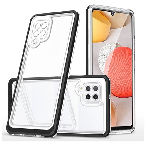 Custodia Trasparente 3in1 Per Samsung Galaxy A42 5g Frame Gel Nera - Foto 1