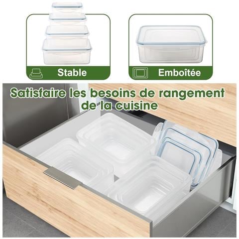 Contenitori alimentari MB-04-4PCS. 4 contenitori con coperchi - Foto 4