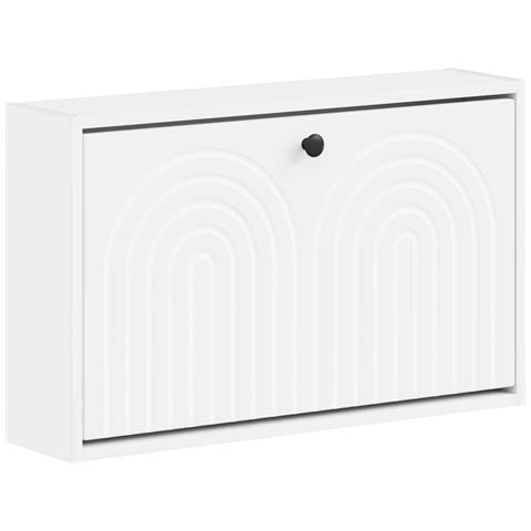 Mobiletto per Scarpe da Muro ALKMAAR 71 x 17 x 43 cm Bianco - Foto 1