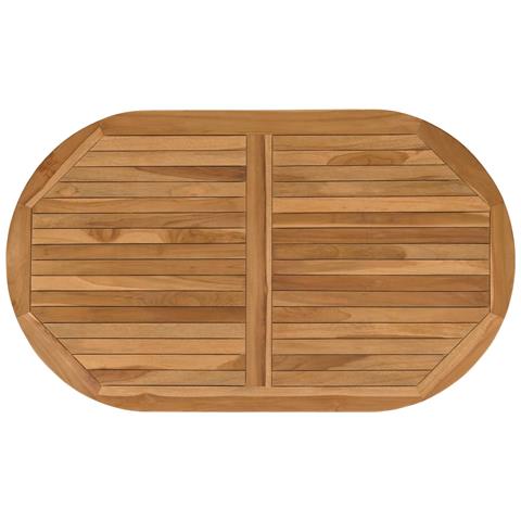 Piano del tavolo Ovale Legno di teak solido Naturale - Foto 1