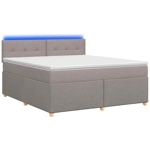 Letto box spring con materasso Tortora 140 x 200 cm Tessuto - Foto 1