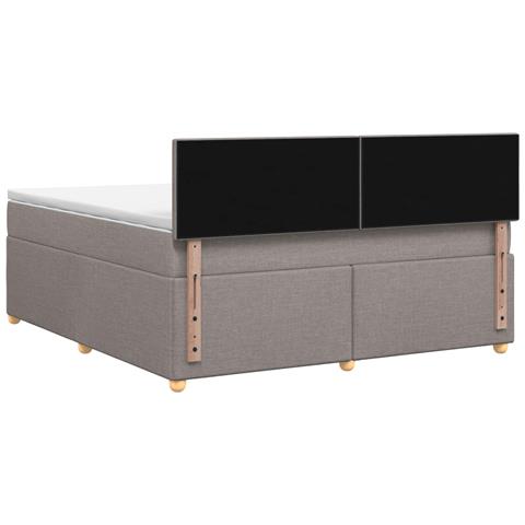 Letto box spring con materasso Tortora 140 x 200 cm Tessuto - Foto 9