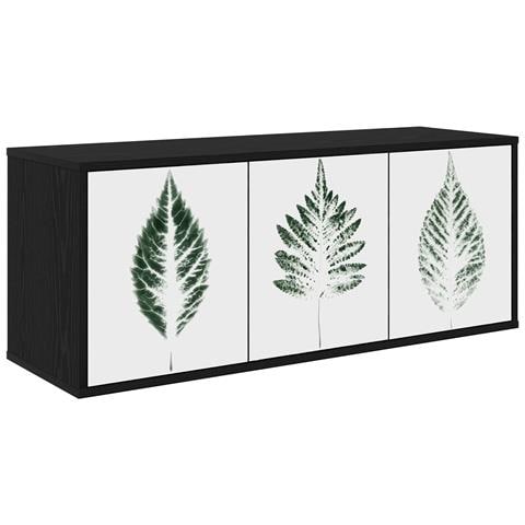 Mobile TV da Parete HANAU 102 x 33 x 40 cm Rovere Nero - Foto 1