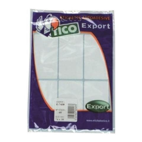 conf. 10 fogli. Etichette bianche in busta. E-7438 - Foto 2