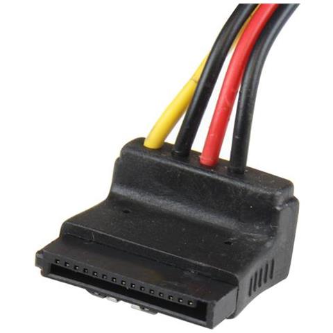 Splitter cavo di alimentazione Y LP4 a 2 SATA Latching ad angolare destro 30 cm- Molex 4 Pin a Dual SATA - Foto 2
