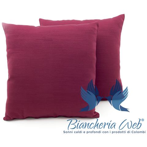 Coppia Cuscini Arredo Imbottiti Tessuto Ottoman In Tinta Unita Bordeaux 06 50x50 Bordeaux 06 - Foto 1