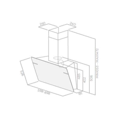 Cappa a Parete PRF0117374A da 90 cm Aspirante Colore Nero - Foto 3