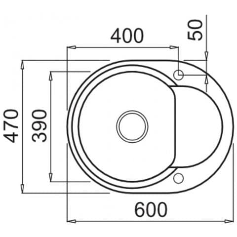 Lavello Easy Round Granitek 600 60x47 cm 1 vasca con gocciolatoio Colore Grigio Cemento 48 - Foto 2