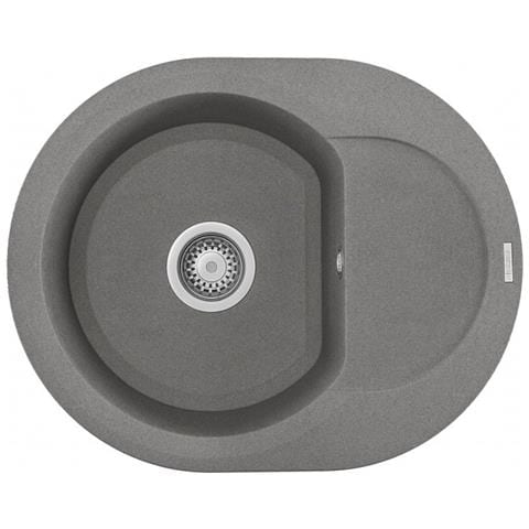 Lavello Easy Round Granitek 600 60x47 cm 1 vasca con gocciolatoio Colore Grigio Cemento 48 - Foto 1
