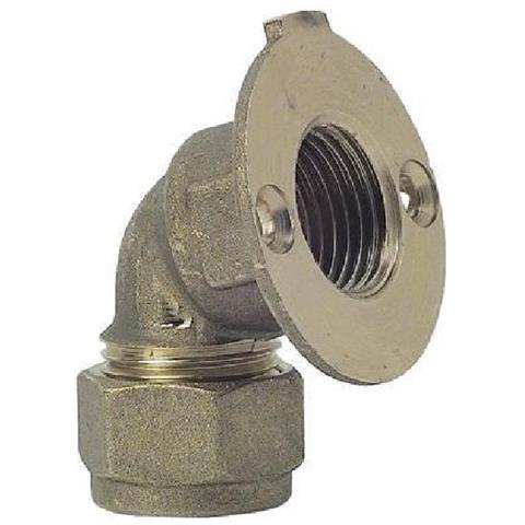 Raccordo Sanitaria Ottone Femmina Gomito A 105 ° A Compressione - per 10/12 - Foto 1