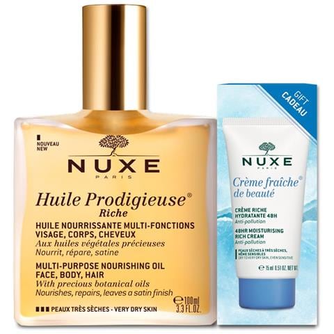 Nuxe Huile Prodigieuse Riche 100 Ml + Creme Fraiche Viso 15 Ml Promo - Foto 2
