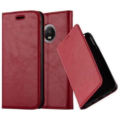 Custodia Compatibile Con Motorola Moto G5 Plus In Rosso Mela - Coperchio Protettiva Con Chiusura Magnetica, Funzione Stand E Tasca Per Le Carte - Foto 1