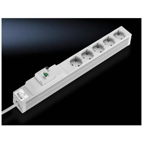 Rittal Socket Strip - Verlngerungsschnur (in Rack Montierbar / extern) - Wechselstrom 230 V - Ausgangsbuchsen: 5 (cee7/3 (schuko)) - 48,3 Cm (19"") - 2,0m - Grau (7240.280)  - Foto 1