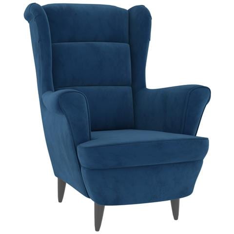 Poltrona Blu In Velluto - Foto 1