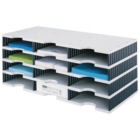 doc trio scatola per la conservazione di documenti Polistirolo Blu, Grigio - Foto 1