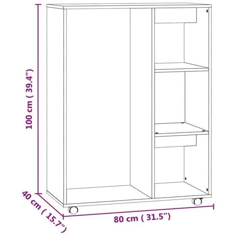 Armadio Grigio Cemento 80x40x110 cm in Truciolato - Foto 8
